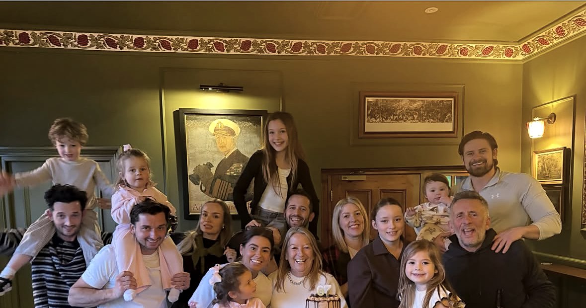 The family behind The House Party Company celebrating Mum's birthday at the pub